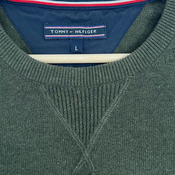 Tommy Hilfiger GREEN cotton sweater Large - Picture 3 of 3